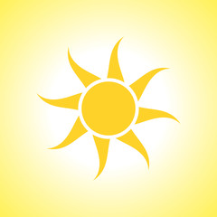 Abstract yellow sun icon. Background.