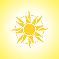 Abstract yellow sun icon. Background.