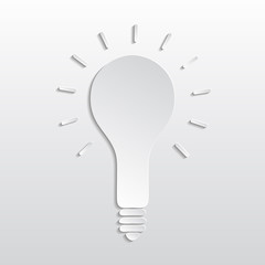 Paper lightbulb icon - vector illustration