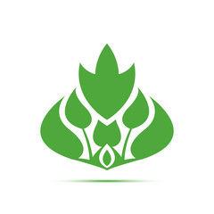 Abstract foliate element. Floral decoration.