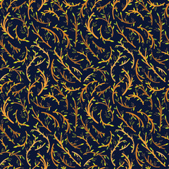 Vector seamless pattern with branches