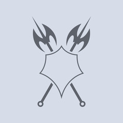 Shield and axe icon.