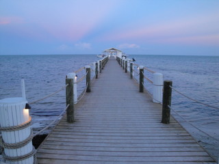 Ocean dock at sunset