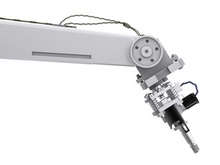 welding robotic arm isolated on white
