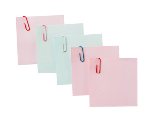 Rearrange paper note  with clip paper of isolated
