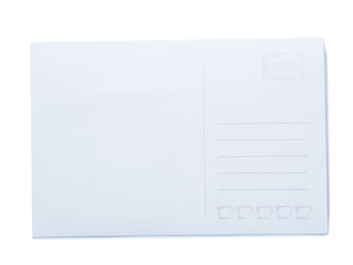 Blank of back postcard of isolated