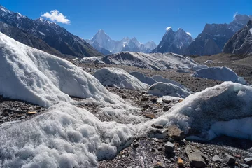 Foto op Plexiglas K2 Gasherbrum-massiefberg en Mitre-piek, K2-trek, Pakistan