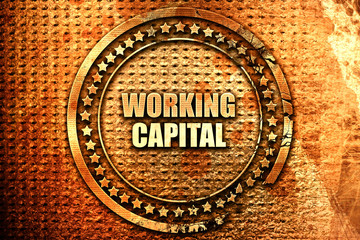 working capital, 3D rendering, text on metal
