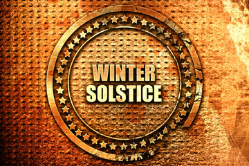 winter solstice, 3D rendering, text on metal