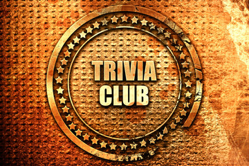 trivia club, 3D rendering, text on metal