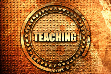 teaching, 3D rendering, text on metal