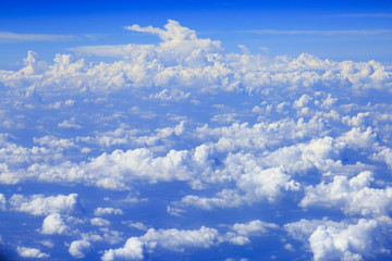 Skyline View above the Clouds from air plane