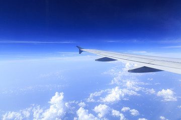 Skyline View above the Clouds from air plane