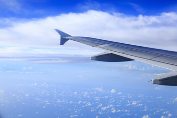 Skyline View above the Clouds from air plane