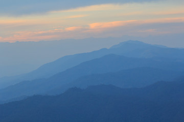 Fototapeta na wymiar Sunset at the mountain
