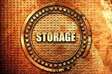 storage, 3D rendering, text on metal