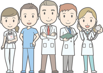 Medical team. Group of hospital workers vector illustration