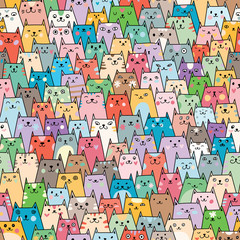 Cats seamless pattern - 136140767