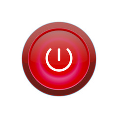 Vector red round recycle button on white background