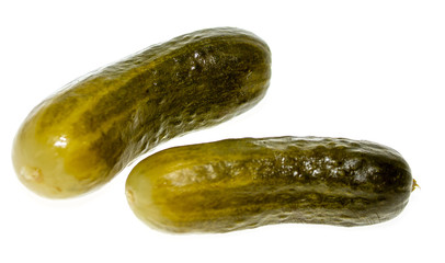 pickles on a white background