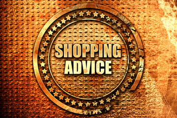 shopping advice, 3D rendering, text on metal