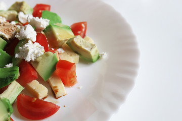 Fresh avocado delicious Mediterranean salad
