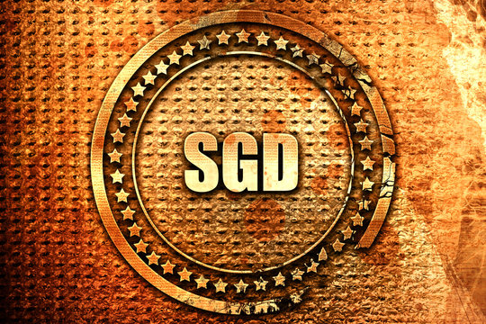 sgd, 3D rendering, text on metal