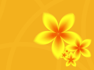 Abstract flowers on a yellow background