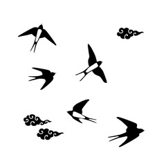 ツバメ　イラスト　シルエット