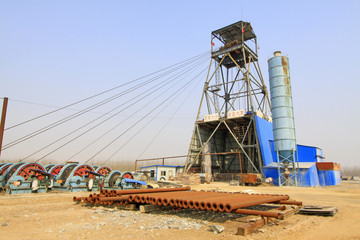 Fototapeta na wymiar drilling derrick in MaCheng iron mine, Luannan County, Hebei Pro