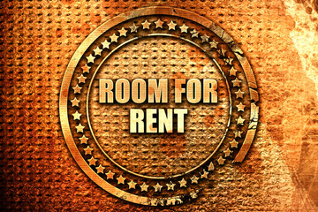 room for rent, 3D rendering, text on metal