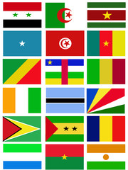 Africa nation flag collection background 
