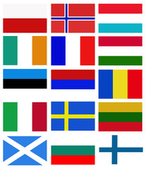 Euro nation flag collection background