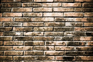 Old of concrete orange color blocks wall texture background.