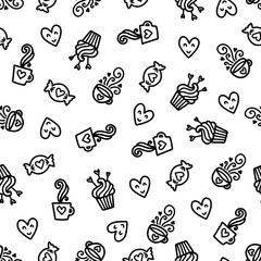 Doodles cute seamless pattern.