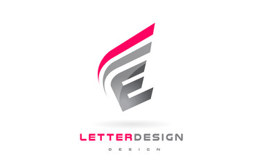 E Letter Logo Design. Futuristic Modern Lettering Concept.