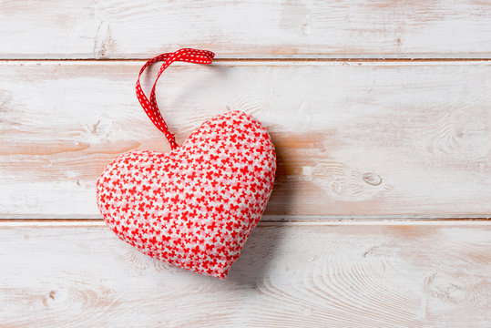 Heart-Shaped Stuffed Decoration with Copy Space