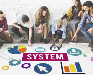Obraz premium System Structure Technology Graphic Concept