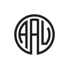 initial three letter logo circle black