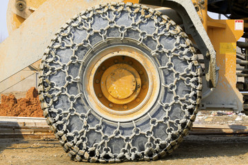 wheels with anti skid chain