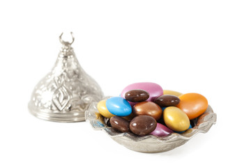 Colorful candy on white background