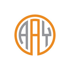 Obraz premium initial three letter logo circle grey orange