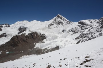 Views on the descent of Aconcagua near Mendoza Argentina.