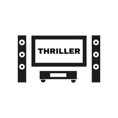 Thriller movie icon. TV and Home theater, cinema symbol. Flat design. Stock - Vector illustration