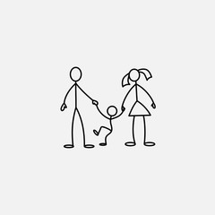 Family icon stick figure vector