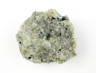 Raw peridot on white background.