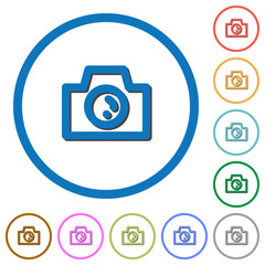 Camera icons with shadows and outlines