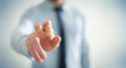 Businessman pointing his finger