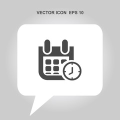 calendar with clock vector icon