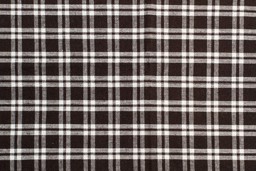 Textura de tela a cuadros blanco y negro. Vista de cerca